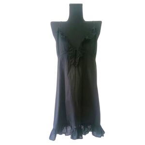 Juicy Couture Black Spaghetti Strap Dress with Ruffles